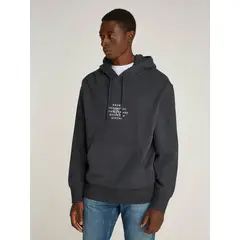 CALVIN KLEIN - Polerón con Gorro Nyc Stamp Graphic Azul