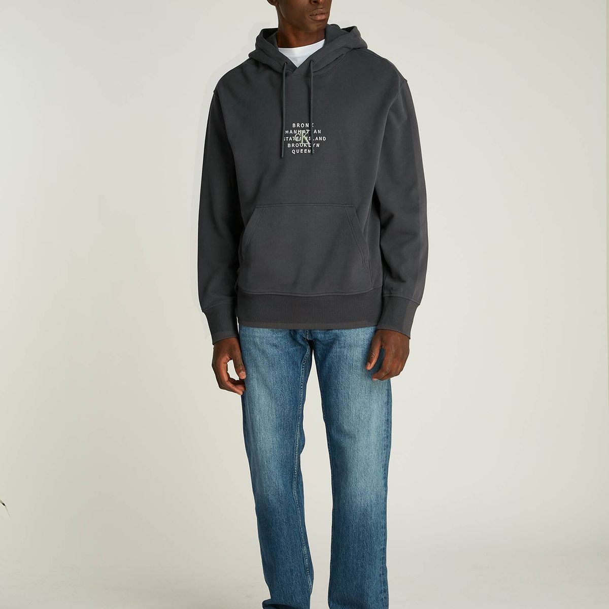 CALVIN KLEIN - Polerón con Gorro Nyc Stamp Graphic Azul Calvin Klein