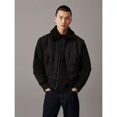 CALVIN KLEIN - Chaqueta Aviator Sherpa Negro
