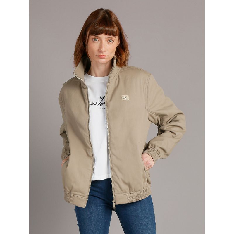 CALVIN KLEIN - Chaqueta Canvas Harrington Beige Calvin Klein