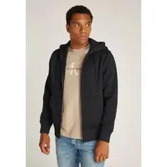 CALVIN KLEIN - Polerón con Gorro Logo Tape Negro