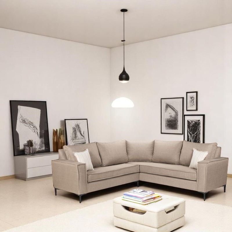 SITIAL HOME - SECCIONAL ESTAMBUL BEIGE  CON RESORTES POCKET