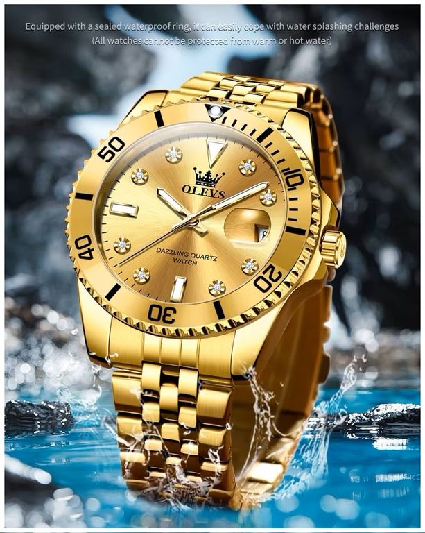 Reloj Dorado para Hombre con Estilo Deportivo y Elegancia Clasica Dorado TALLA UNICA