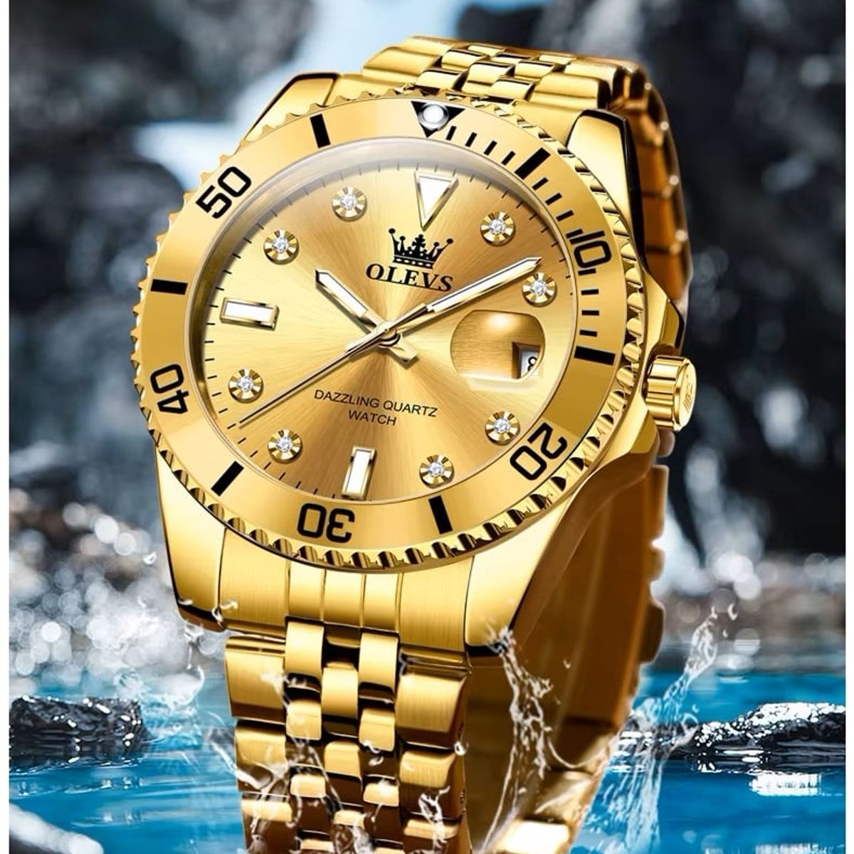 STARTECHOFFICE - Reloj Dorado para Hombre con Estilo Deportivo y Elegancia Clásica