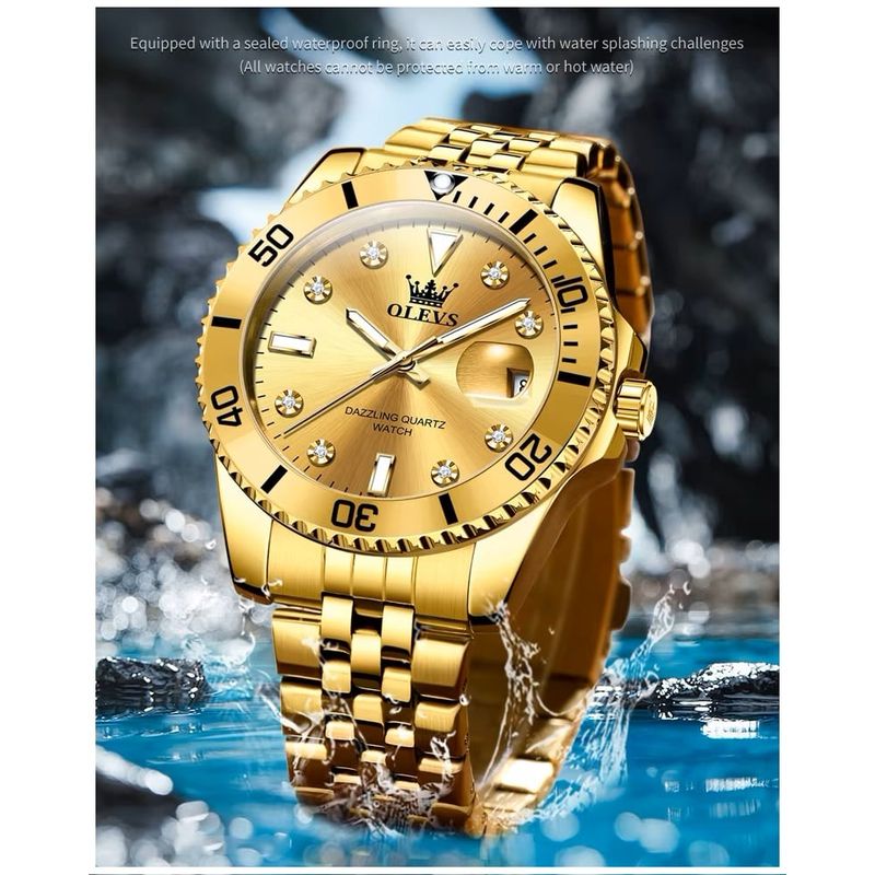 STARTECHOFFICE - Reloj Dorado para Hombre con Estilo Deportivo y Elegancia Clásica