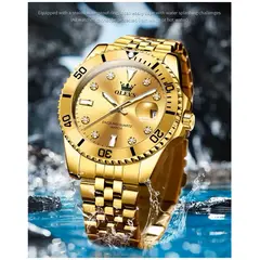 STARTECHOFFICE - Reloj Dorado para Hombre con Estilo Deportivo y Elegancia Clásica
