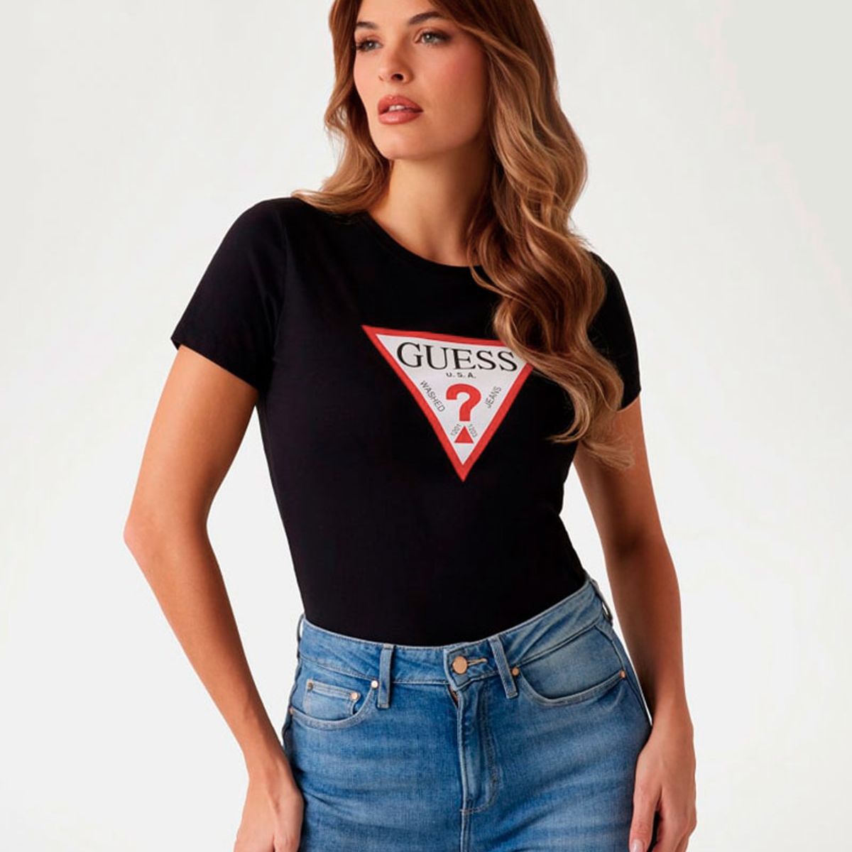 GUESS - Polera Ss Cn Original Tee Negro Guess
