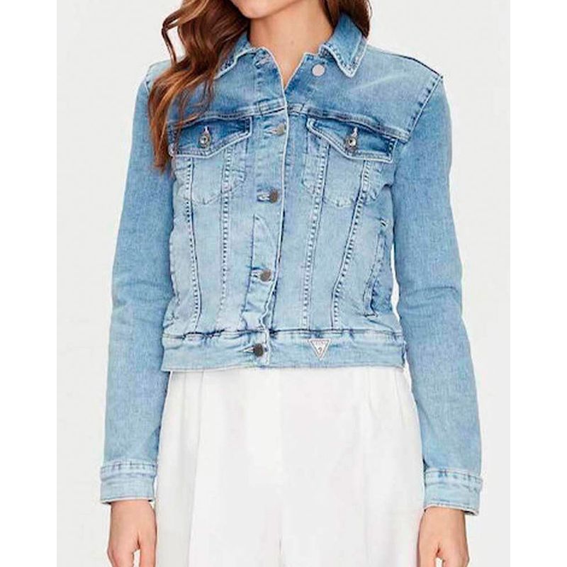GUESS - Chaqueta Delya Trucker Azul Guess
