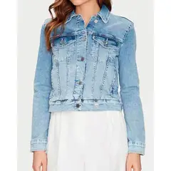 GUESS - Chaqueta Delya Trucker Azul