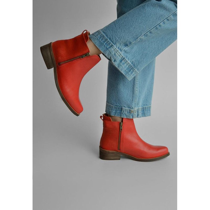 GIANI DAFIRENZE - Botin Mujer De Cuero Lena Rojo C4