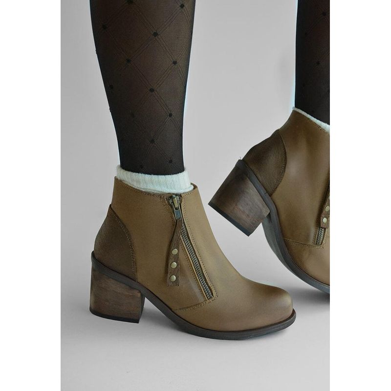 GIANI DAFIRENZE - Botin Mujer De Cuero Sai Café C14