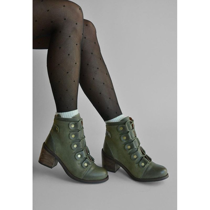 GIANI DAFIRENZE - Botin Mujer De Cuero Ati Verde C20