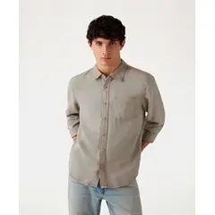 GUESS - Camisa Ls Bowie Tencel Shirt Beige