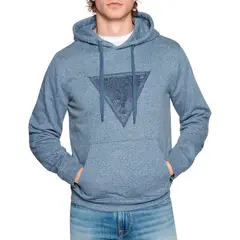GUESS - Poleron Embro Triangle Hoodie Sweatshirt Gris