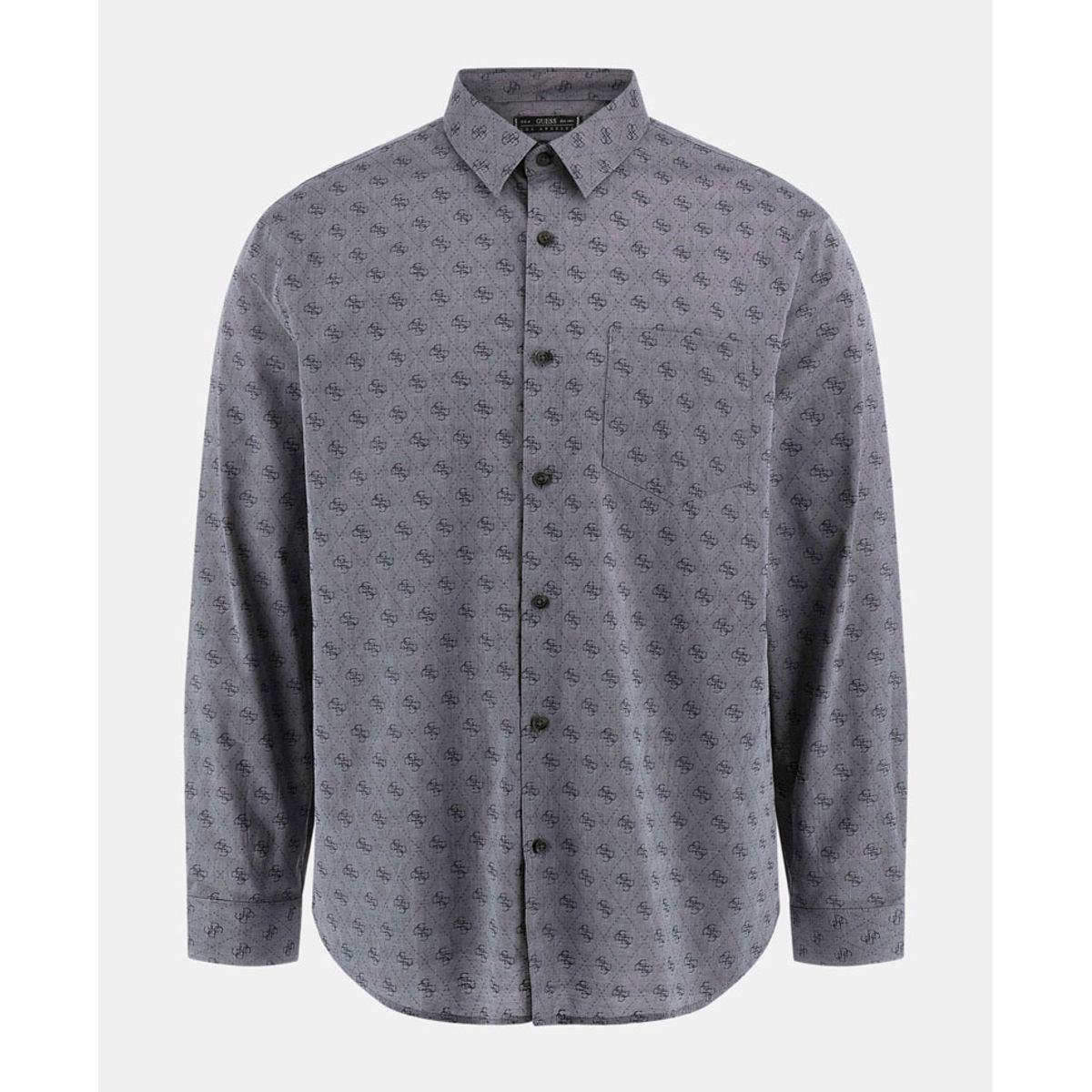 GUESS - Camisa Ls 4G Jacquard Shirt Azul Guess