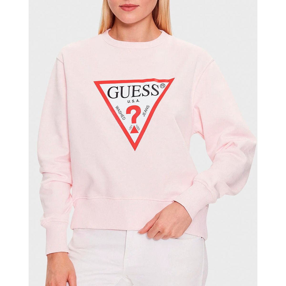 GUESS - Poleron Cn Original Fleece Rosado Guess