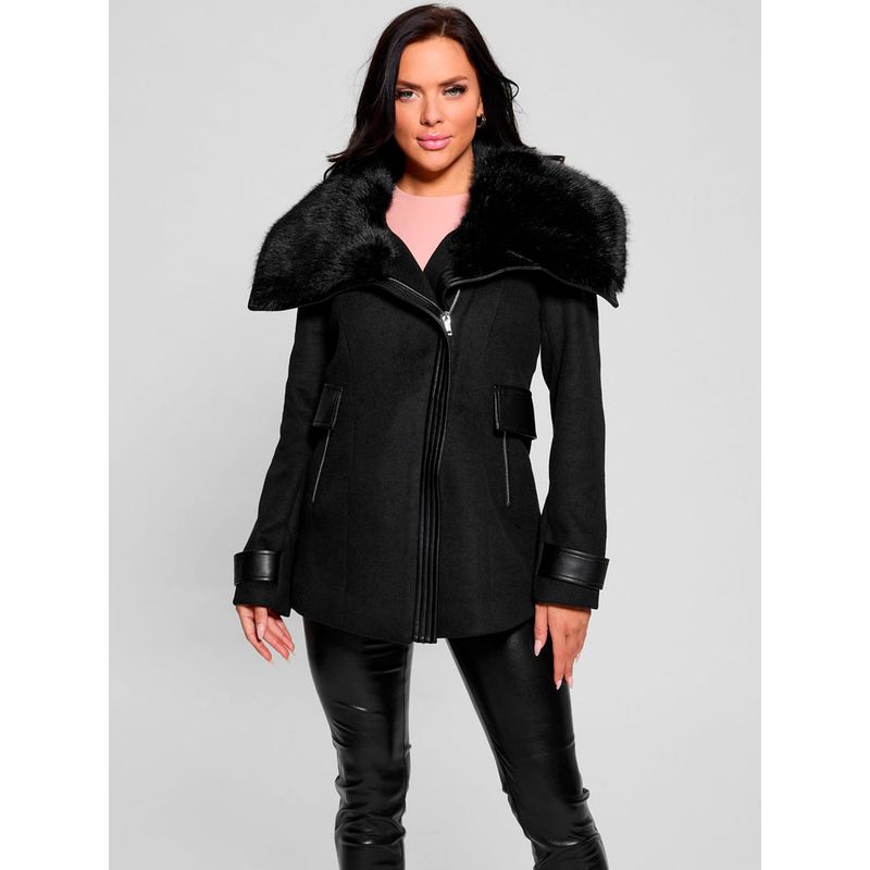 GUESS - Chaqueta Lilia Melton Coat Negro Guess