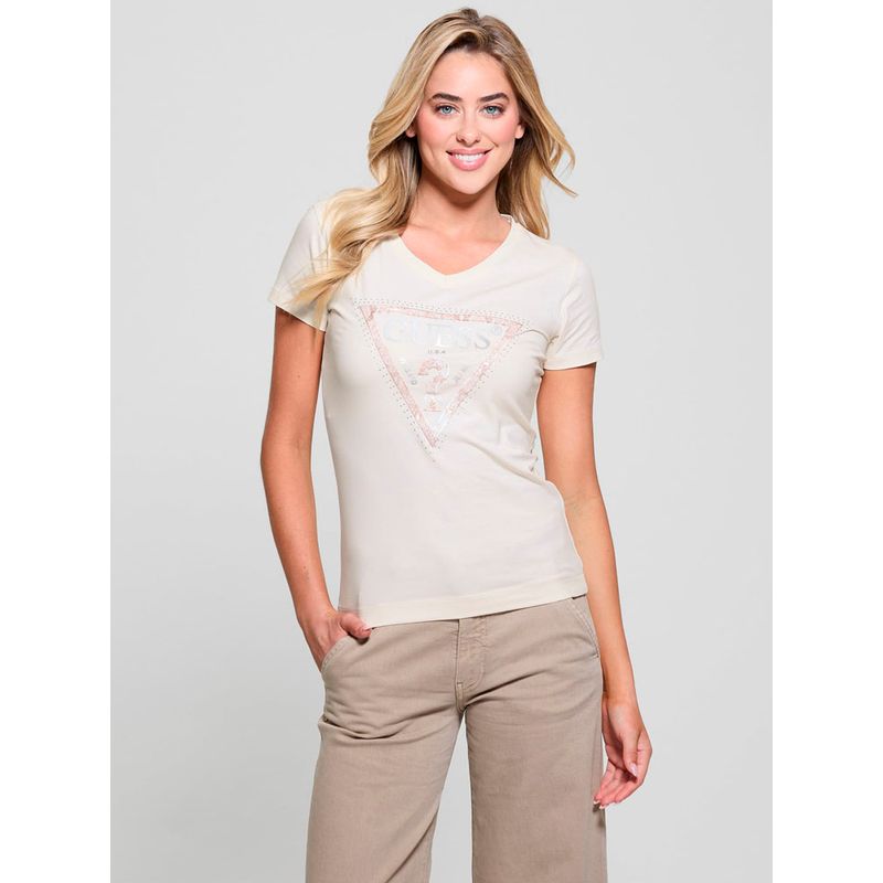 GUESS - Polera Ss Vn Python Triangle Tee Blanco Guess