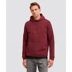 GUESS - Poleron Embroidered Triangle Hoodie Sweatshirt Hombre Rojo