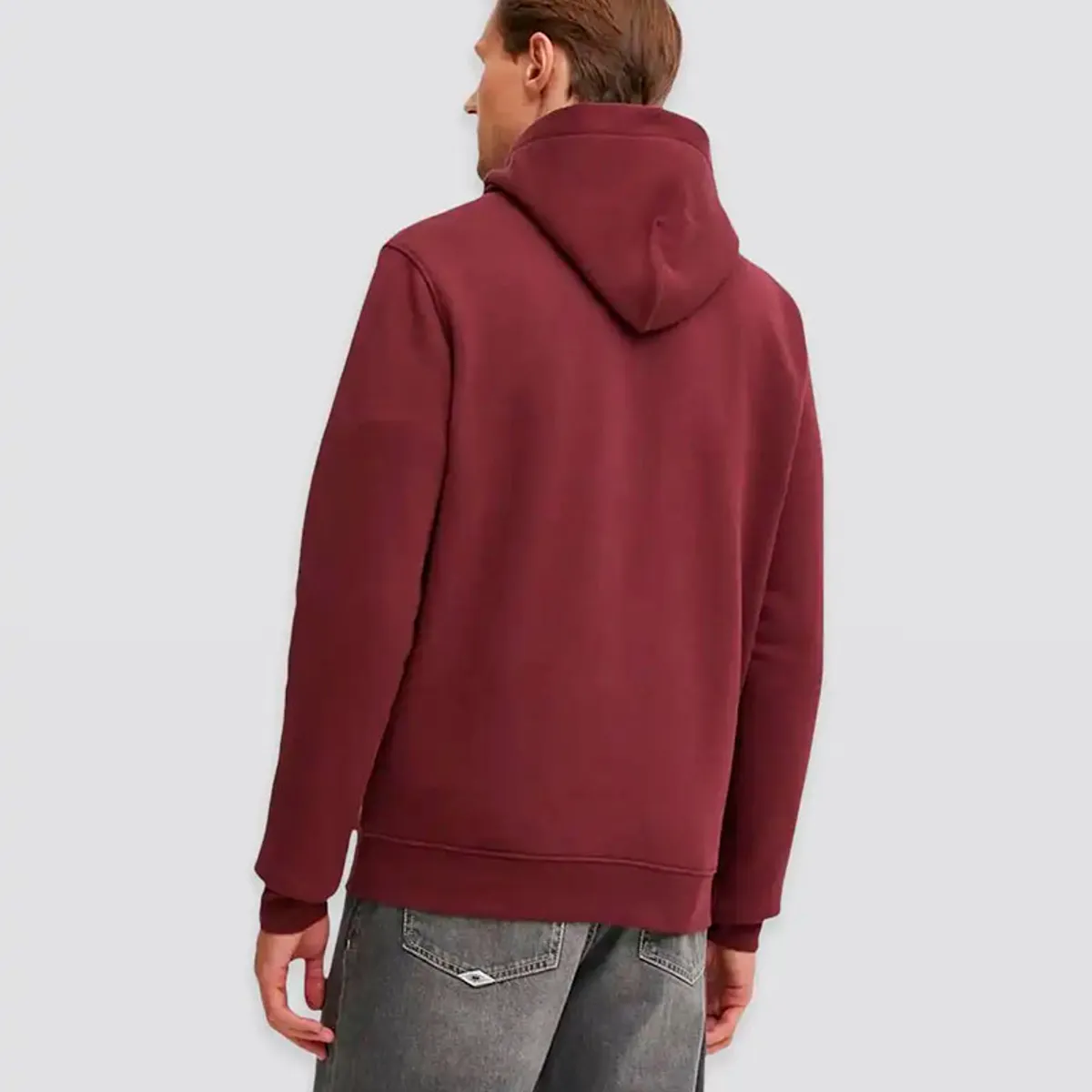 GUESS - Poleron Embroidered Triangle Hoodie Sweatshirt Hombre Rojo