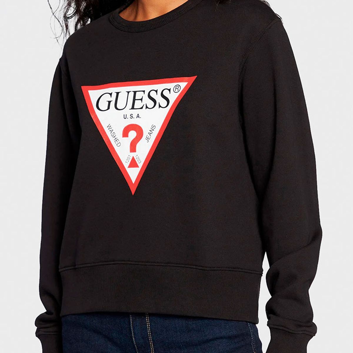 GUESS - Poleron Cn Original Fleece Negro Guess