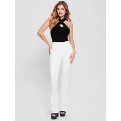 GUESS - Polera Sl Halter Claire Rib Swtr Negro