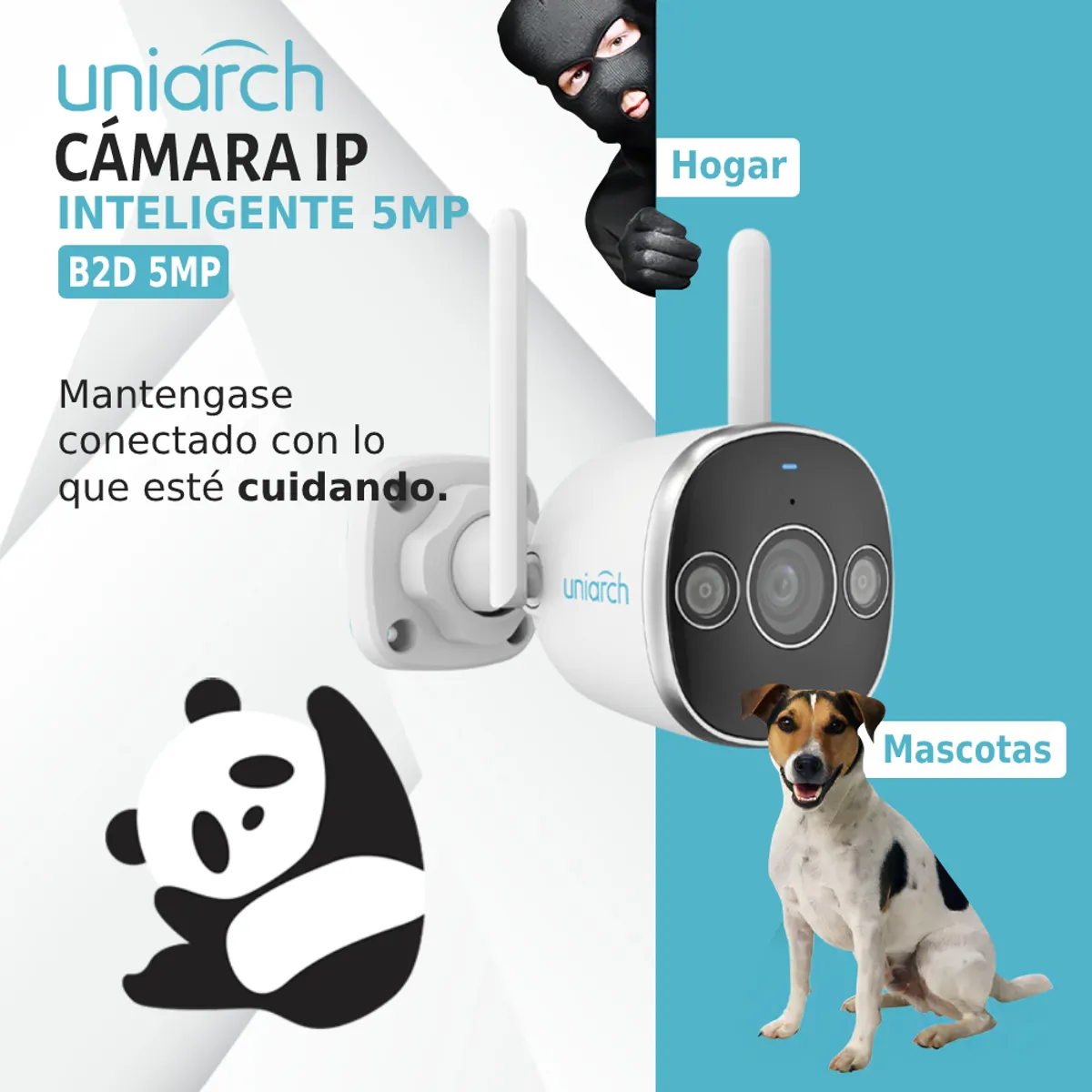 UNIARCH - Camara Wifi Uniarch Bala 5mp UHO-B2D-M5F3D Blanco