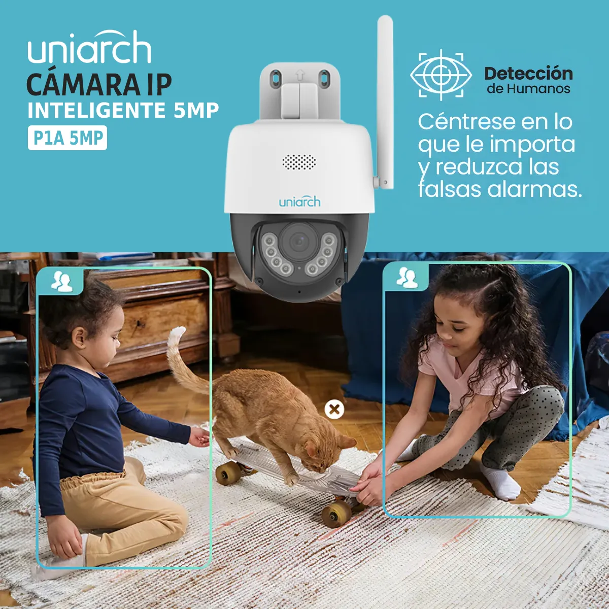UNIARCH - Camara Wifi Uniarch Domo PT 5mp UHO-P1A-M5F4D Blanco
