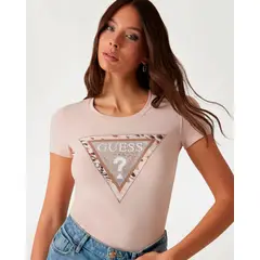 GUESS - Polera Ss Cn Cheeta Logo Triangle Tee Rosado