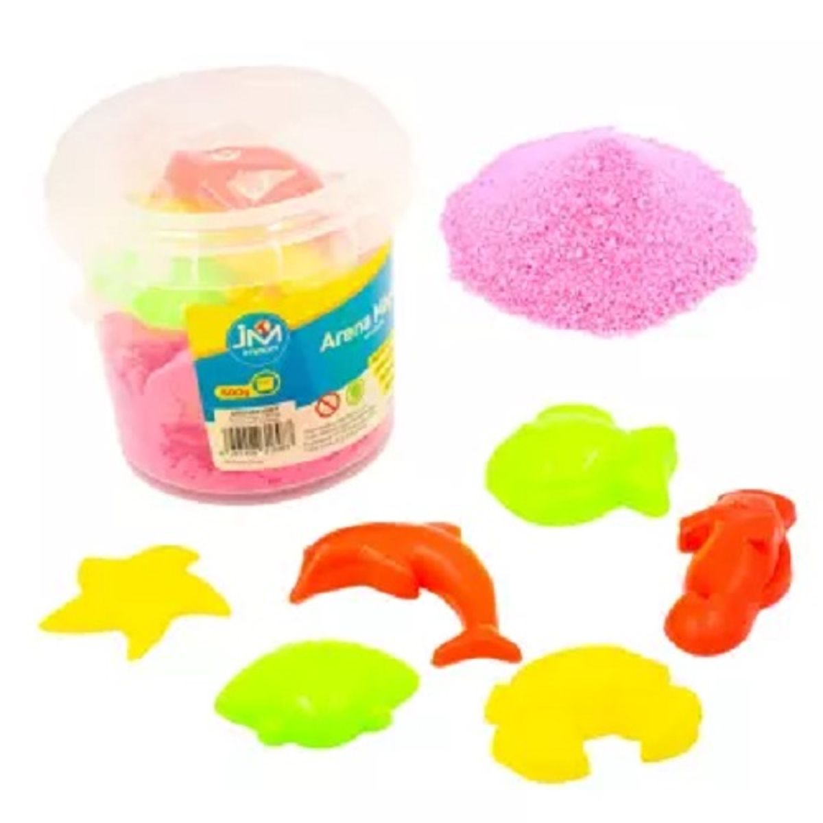 JM IMPORT - Arena Magica Rosada Kinetica Pote 500gr + Moldes