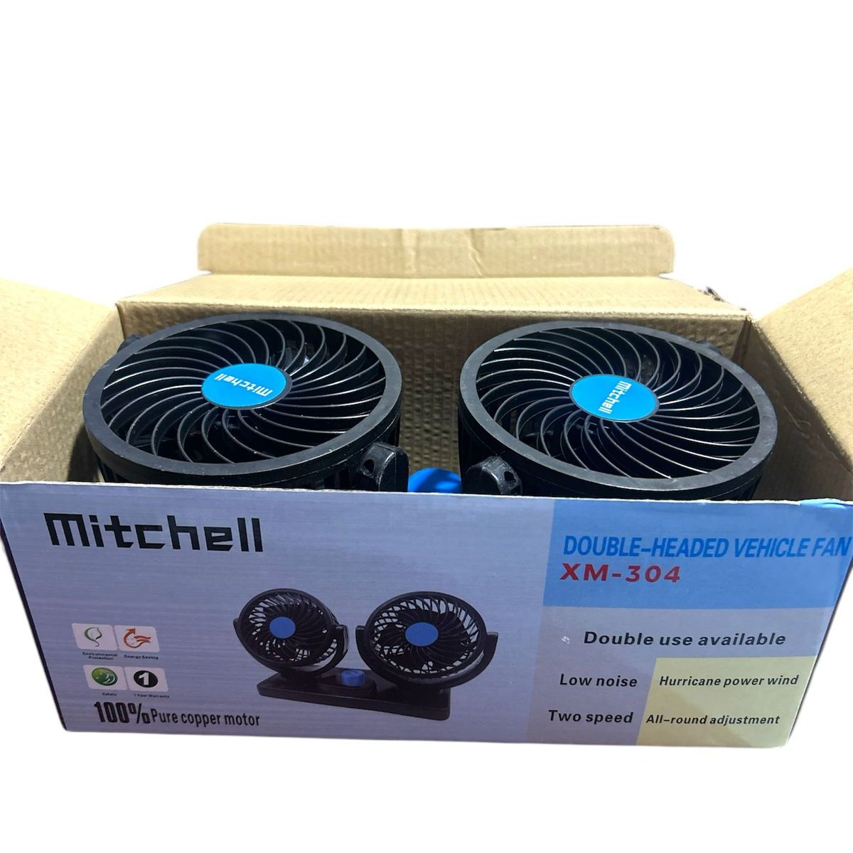 GENERICO - Pack De Ventiladores Para Automovil Azul