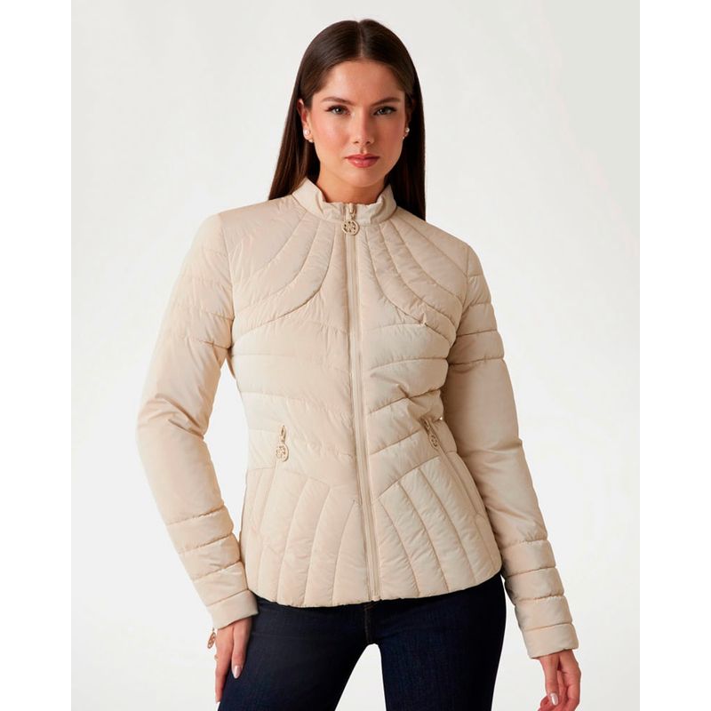 GUESS - Chaqueta Helena Light Puffa Blanco Guess