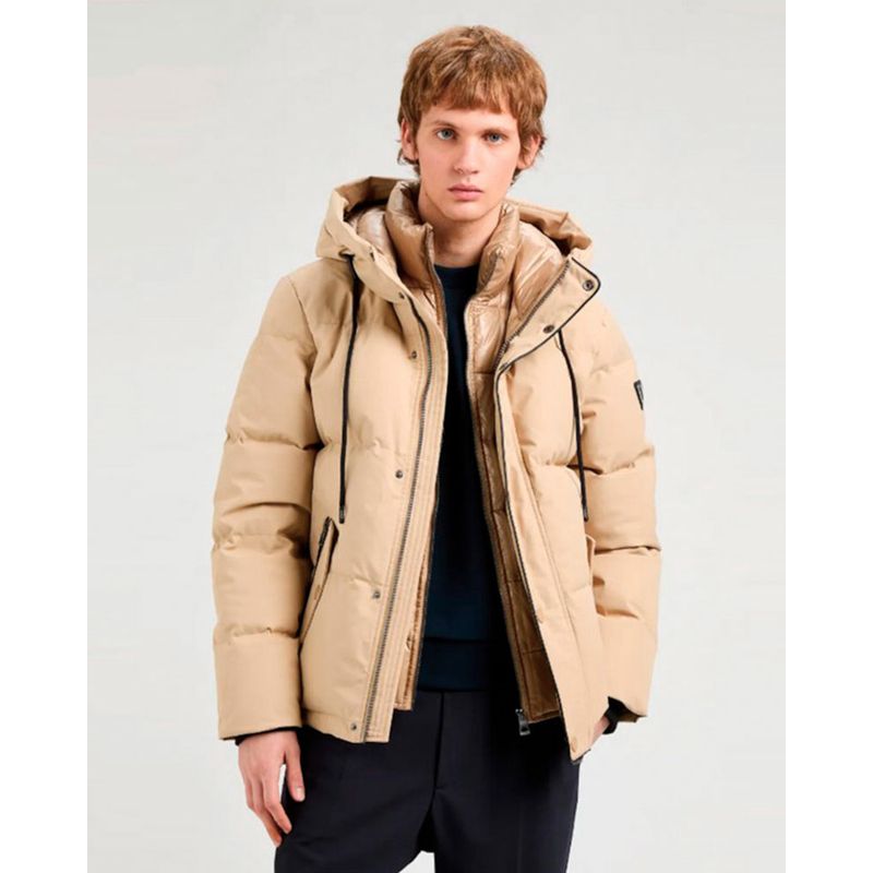 GUESS - Chaqueta High Collar Puffa Jacket Beige Guess