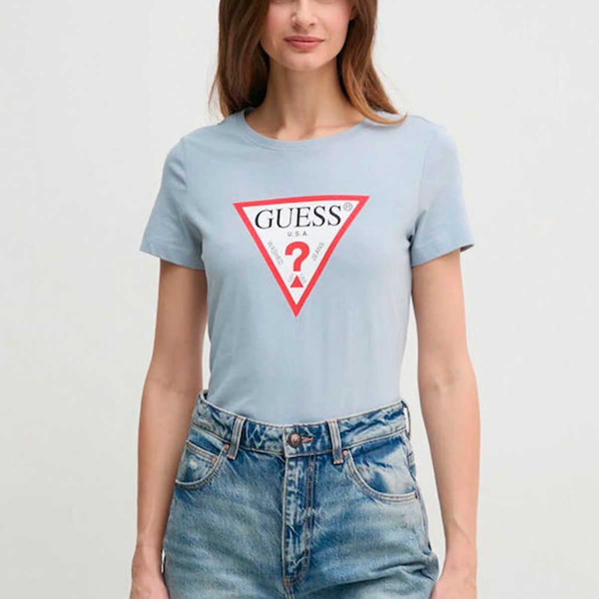 GUESS - Polera Ss Cn Original Tee Azul Guess