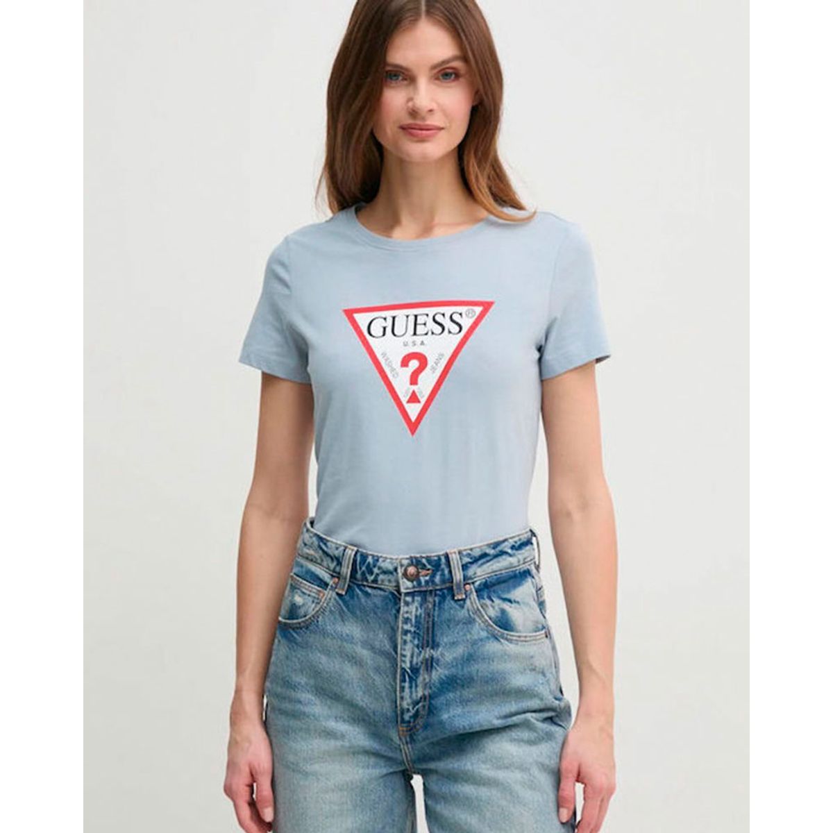 GUESS - Polera Ss Cn Original Tee Azul Guess