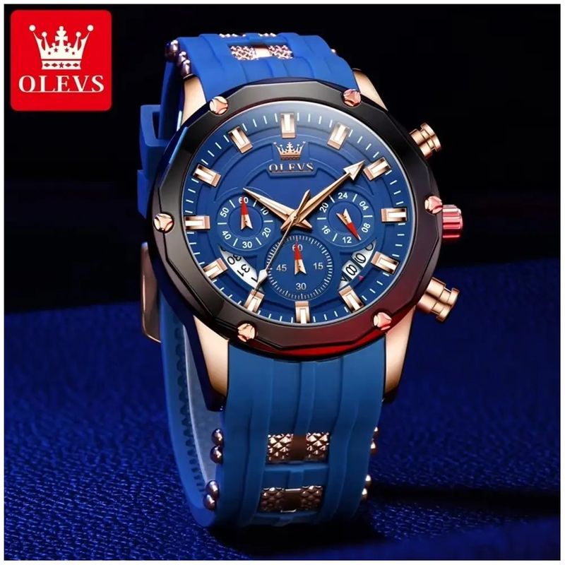 STARTECHOFFICE - Reloj Deportivo Multifunción para Hombre con Cronógrafo Correa Azul
