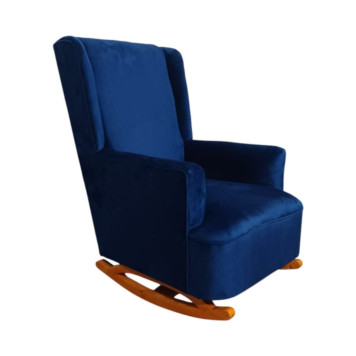 DISEÑOS VALESTRINI - SILLON MECEDOR FELPA AZUL MARINO