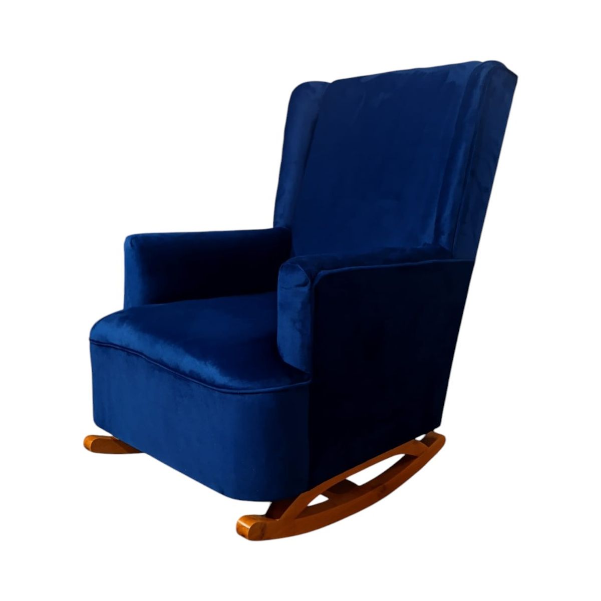 DISEÑOS VALESTRINI - SILLON MECEDOR FELPA AZUL MARINO