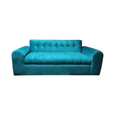 Imagen 2 del producto SOFA DOS CUERPOS BRAZO REDONDO FELPA TURQUESA