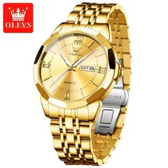 STARTECHOFFICE - Reloj Dorado de Acero Inoxidable para Hombre Estilo Lujo y Deportivo