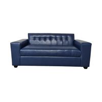 SOFA TRES CUERPOS ECOCUERO AZUL