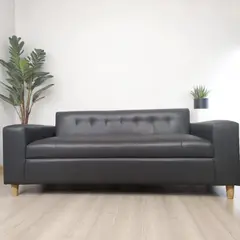 DISEÑOS VALESTRINI - SOFA TRES CUERPOS ECOCUERO GRIS
