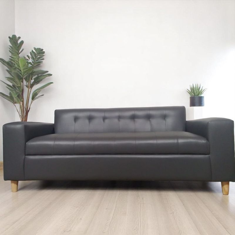 DISEÑOS VALESTRINI - SOFA DOS CUERPOS ECOCUERO GRIS