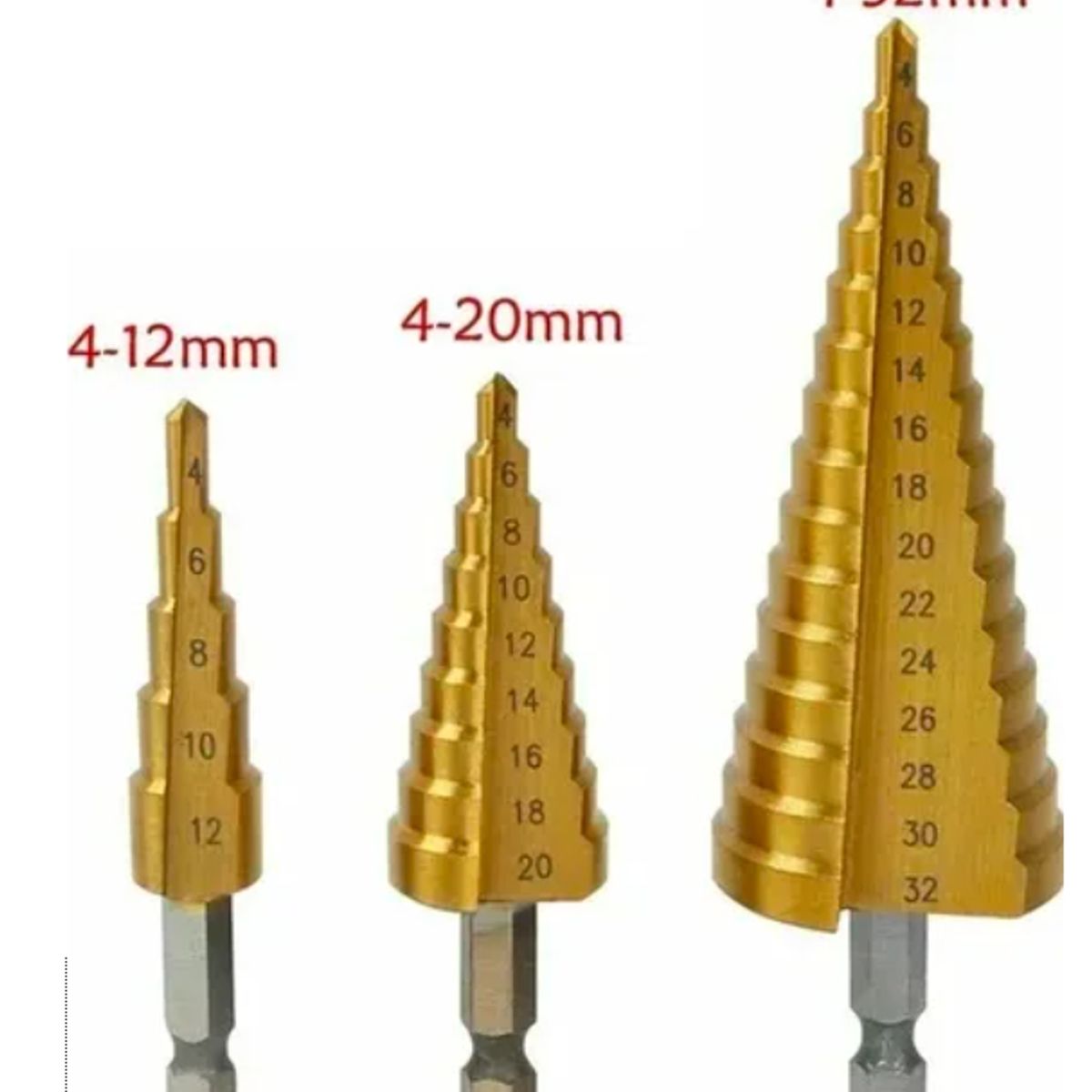 GENERICO - SET X 3 BROCA ESCALONADA PARA METAL 4-32mm HEMIC