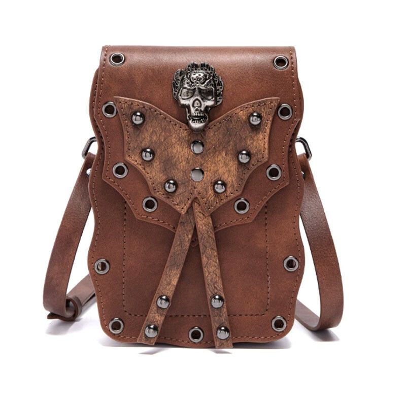 DANWEILE - Mini bolso bandolera de mujer estilo retro - Marrón