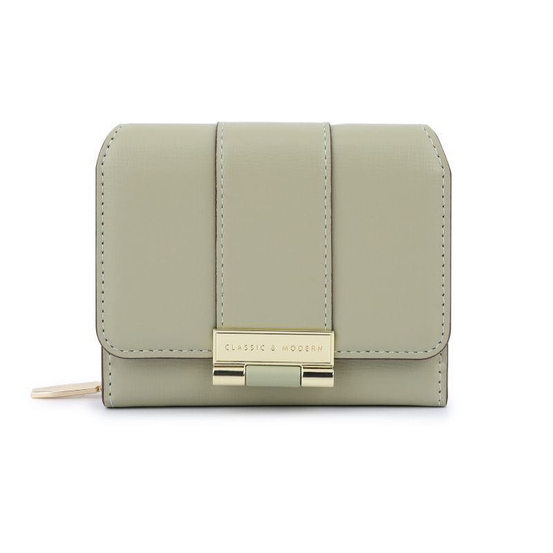 DANWEILE - Cartera de mujer elegante con cremallera de cuero PU - Verde