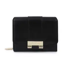 DANWEILE - Cartera de mujer elegante con cremallera de cuero PU - Negro