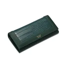 DANWEILE - Cartera plegable de mujer con estampado de cocodrilo-Verde