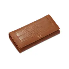 DANWEILE - Cartera plegable de mujer con estampado de cocodrilo-Marrón