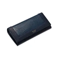 DANWEILE - Cartera plegable de mujer con estampado de cocodrilo-Azul